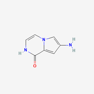 molecular formula C7H7N3O B13008772 7-Aminopyrrolo[1,2-a]pyrazin-1(2H)-one 