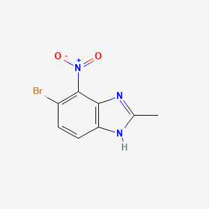 molecular formula C8H6BrN3O2 B13008782 6-Bromo-2-methyl-7-nitro-1H-benzo[d]imidazole 