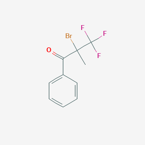 molecular formula C10H8BrF3O B13008811 2-Bromo-2-(trifluoromethyl)propiophenone 