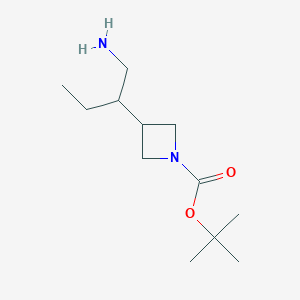 molecular formula C12H24N2O2 B13008823 Tert-butyl3-(1-aminobutan-2-yl)azetidine-1-carboxylate 