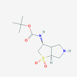 tert-butyl N-[(3R,6aS)-1,1-dioxo-3,3a,4,5,6,6a-hexahydro-2H-thieno[2,3-c]pyrrol-3-yl]carbamate