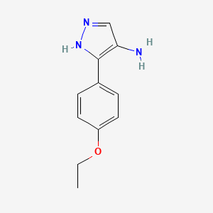 molecular formula C11H13N3O B13008849 3-(4-Ethoxyphenyl)-1H-pyrazol-4-amine 