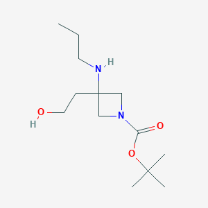 molecular formula C13H26N2O3 B13008859 Tert-butyl3-(2-hydroxyethyl)-3-(propylamino)azetidine-1-carboxylate 