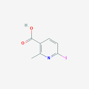 molecular formula C7H6INO2 B13008869 6-Iodo-2-methylnicotinic acid 