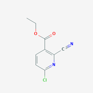 molecular formula C9H7ClN2O2 B13008919 Ethyl 6-chloro-2-cyanonicotinate 