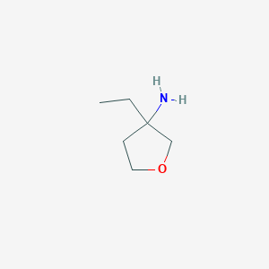 molecular formula C6H13NO B13008965 3-Ethyloxolan-3-amine 