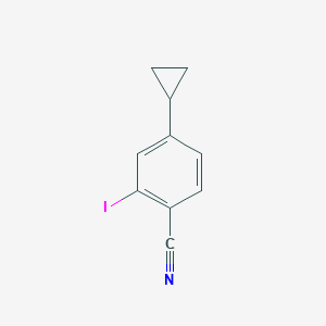 molecular formula C10H8IN B13008977 4-Cyclopropyl-2-iodobenzonitrile 