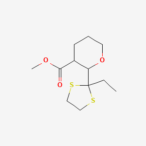 methyl 2-(2-ethyl-1,3-dithiolan-2-yl)tetrahydro-2H-pyran-3-carboxylate