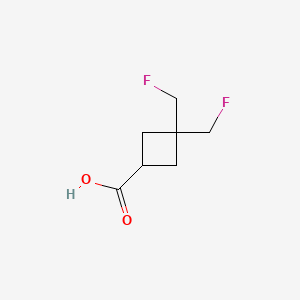 molecular formula C7H10F2O2 B13009015 3,3-Bis(fluoromethyl)cyclobutane-1-carboxylic acid 