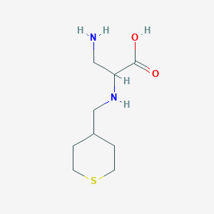 molecular formula C9H18N2O2S B13009017 3-Amino-2-(((tetrahydro-2H-thiopyran-4-yl)methyl)amino)propanoicacid 