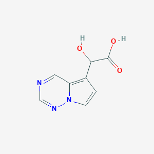 molecular formula C8H7N3O3 B13009019 2-Hydroxy-2-{pyrrolo[2,1-f][1,2,4]triazin-5-yl}acetic acid 