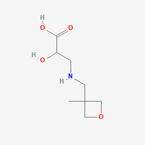 molecular formula C8H15NO4 B13009053 2-Hydroxy-3-{[(3-methyloxetan-3-yl)methyl]amino}propanoic acid 