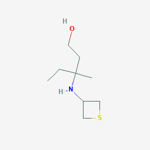 molecular formula C9H19NOS B13009085 3-Methyl-3-(thietan-3-ylamino)pentan-1-ol 