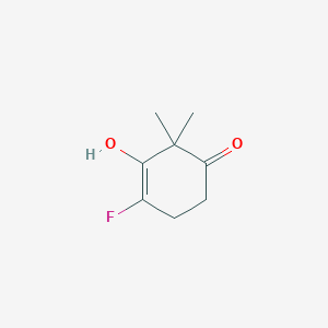 molecular formula C8H11FO2 B13009092 4-Fluoro-3-hydroxy-2,2-dimethylcyclohex-3-en-1-one 