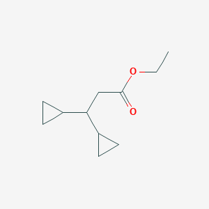 molecular formula C11H18O2 B13009122 Ethyl 3,3-dicyclopropylpropanoate 