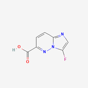 molecular formula C7H4FN3O2 B13009168 3-Fluoroimidazo[1,2-b]pyridazine-6-carboxylicacid 