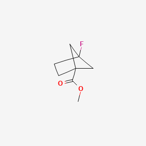 molecular formula C8H11FO2 B13009177 Methyl 4-fluorobicyclo[2.1.1]hexane-1-carboxylate 