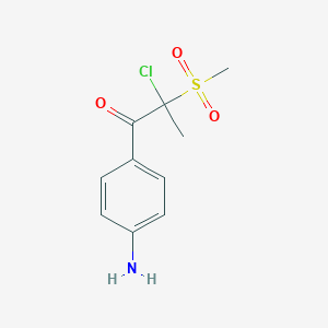 molecular formula C10H12ClNO3S B13009188 1-(4-Aminophenyl)-2-chloro-2-(methylsulfonyl)propan-1-one 