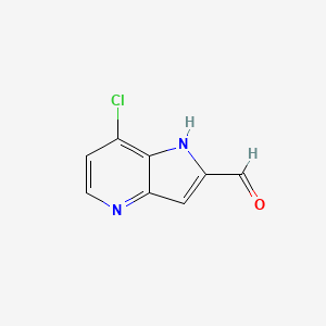 molecular formula C8H5ClN2O B13009218 7-chloro-1H-pyrrolo[3,2-b]pyridine-2-carbaldehyde 