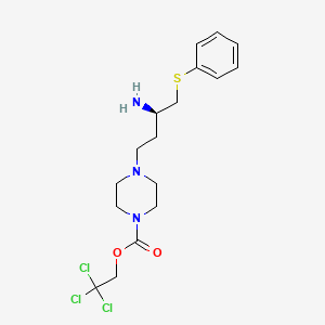 molecular formula C17H24Cl3N3O2S B13009242 (R)-2,2,2-Trichloroethyl 4-(3-amino-4-(phenylthio)butyl)piperazine-1-carboxylate 