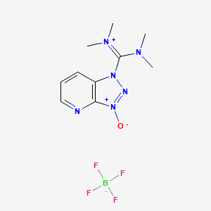 molecular formula C10H15BF4N6O B13009246 1-[(Dimethylamino)(dimethyliminio)methyl]-1H-[1,2,3]triazolo[4,5-b]pyridine 3-Oxide Tetrafluoroborate 