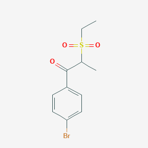 molecular formula C11H13BrO3S B13009255 1-(4-Bromophenyl)-2-(ethylsulfonyl)propan-1-one 