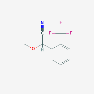 molecular formula C10H8F3NO B13009256 2-Methoxy-2-(2-(trifluoromethyl)phenyl)acetonitrile 