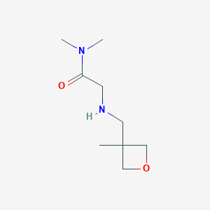 molecular formula C9H18N2O2 B13009269 N,N-dimethyl-2-{[(3-methyloxetan-3-yl)methyl]amino}acetamide 