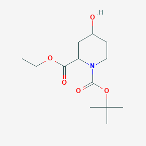 molecular formula C13H23NO5 B13009270 1-tert-Butyl 2-ethyl 4-hydroxypiperidine-1,2-dicarboxylate 