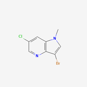 molecular formula C8H6BrClN2 B13009300 3-bromo-6-chloro-1-methyl-1H-pyrrolo[3,2-b]pyridine 