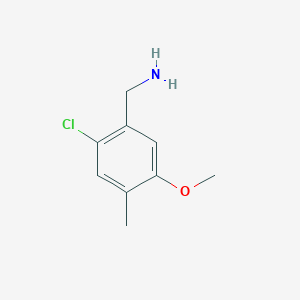 molecular formula C9H12ClNO B13009315 (2-Chloro-5-methoxy-4-methylphenyl)methanamine 