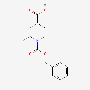 molecular formula C15H19NO4 B13009334 1-[(Benzyloxy)carbonyl]-2-methylpiperidine-4-carboxylic acid 