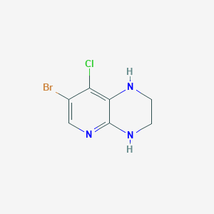 molecular formula C7H7BrClN3 B13009346 7-Bromo-8-chloro-1,2,3,4-tetrahydropyrido[2,3-b]pyrazine 