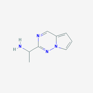 molecular formula C8H10N4 B13009376 1-(Pyrrolo[2,1-f][1,2,4]triazin-2-yl)ethan-1-amine 