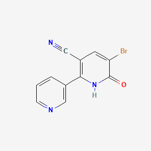 molecular formula C11H6BrN3O B13009380 5-Bromo-6-oxo-1,6-dihydro-[2,3'-bipyridine]-3-carbonitrile 