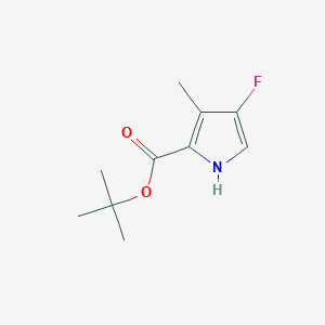 molecular formula C10H14FNO2 B13009383 tert-Butyl 4-fluoro-3-methyl-1H-pyrrole-2-carboxylate 