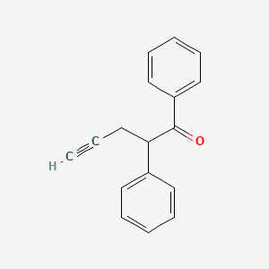 molecular formula C17H14O B13009386 1,2-Diphenylpent-4-yn-1-one CAS No. 38940-37-3