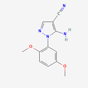 molecular formula C12H12N4O2 B13009411 5-Amino-1-(2,5-dimethoxyphenyl)-1H-pyrazole-4-carbonitrile 