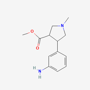 Methyl 4-(3-aminophenyl)-1-methylpyrrolidine-3-carboxylate