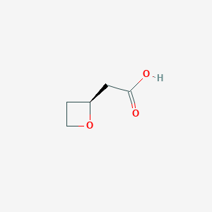 molecular formula C5H8O3 B13009418 (S)-2-(Oxetan-2-yl)acetic acid 