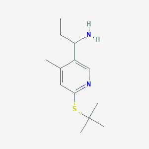 molecular formula C13H22N2S B13009436 1-(6-(tert-Butylthio)-4-methylpyridin-3-yl)propan-1-amine 