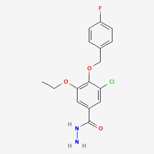 3-Chloro-5-ethoxy-4-((4-fluorobenzyl)oxy)benzohydrazide