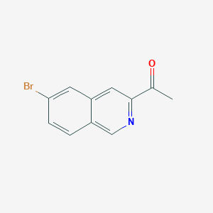 molecular formula C11H8BrNO B13009494 1-(6-Bromoisoquinolin-3-yl)ethanone 