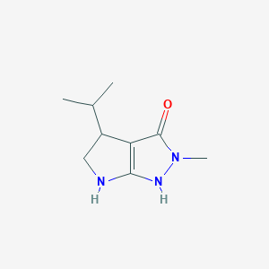 molecular formula C9H15N3O B13009527 4-Isopropyl-2-methyl-2,4,5,6-tetrahydropyrrolo[2,3-c]pyrazol-3-ol 