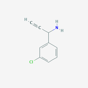 molecular formula C9H8ClN B13009546 1-(3-Chlorophenyl)prop-2-yn-1-amine 