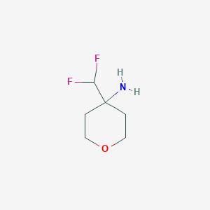 molecular formula C6H11F2NO B13009565 4-(Difluoromethyl)tetrahydro-2H-pyran-4-amine 