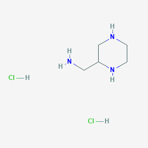 molecular formula C5H15Cl2N3 B13009573 Piperazin-2-ylmethanaminedihydrochloride 