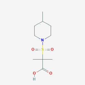 molecular formula C10H19NO4S B13009642 2-Methyl-2-((4-methylpiperidin-1-yl)sulfonyl)propanoic acid 