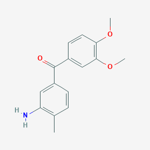 molecular formula C16H17NO3 B13009650 (3-Amino-4-methylphenyl)(3,4-dimethoxyphenyl)methanone 