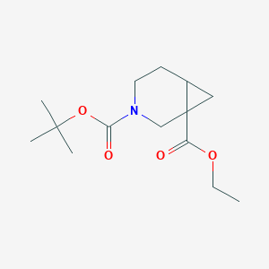 molecular formula C14H23NO4 B13009655 3-(tert-Butyl) 1-ethyl 3-azabicyclo[4.1.0]heptane-1,3-dicarboxylate 